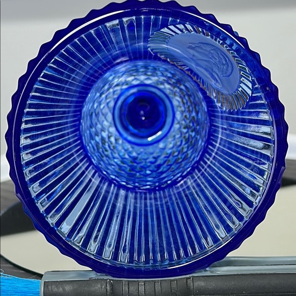 Vintage Avon Fostoria Cobalt Blue Glass Goblet with George Washington - Picture 7 of 11